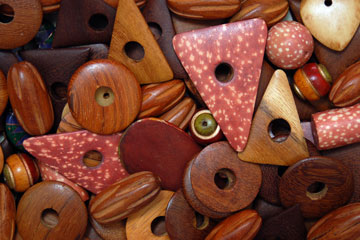 drilled holes in wooden beads