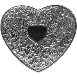 embossed silver heart