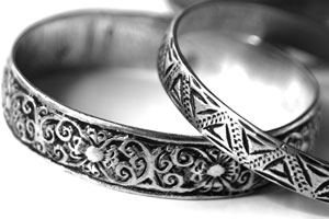 etched silver bracelets