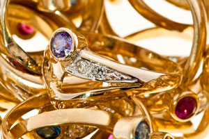 gold rings with gemstones