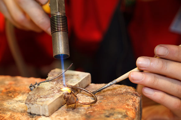 soldering jewelry with a soldering torch